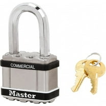 Master Lock Keyed Padlock, 15/16 in,Rectangle,Silver M5KALFSTS