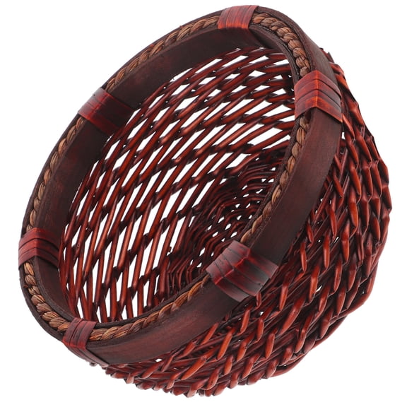 Vosarea Brown Decorative Woven Basket Organizer for Kitchen and Dining Storage