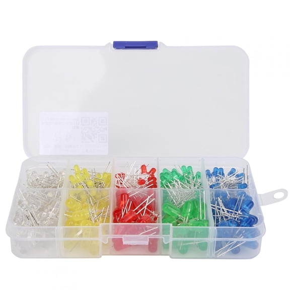 LED Light Emitting Diodes Assortment Kit 300PCS 3mm 5mm Yellow/Green/Blue/Red/White, Electronic Component for Science Experiment, Circuit, Christmas Lights etc