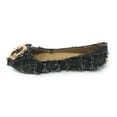 thumbnail image 4 of Victoria K Women's Round Buckle Patched Denim Ballerina Flats, 4 of 4