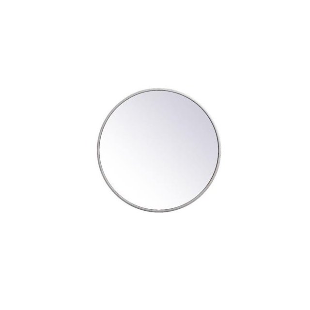18 in. Metal Frame Round Mirror, Silver