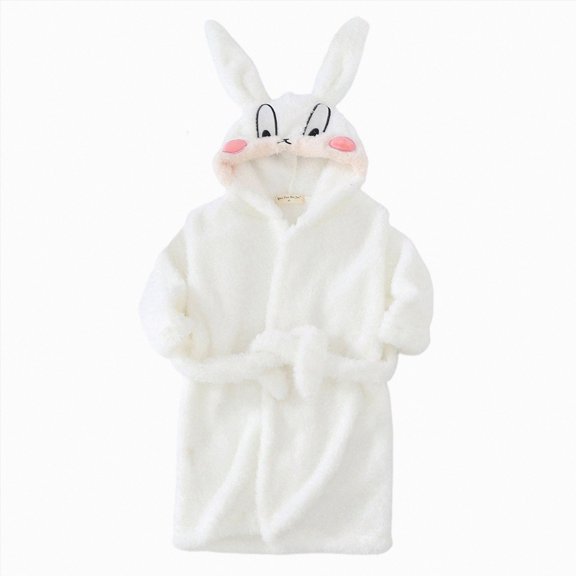 TOWED22 Girl's Robe Baby Boys Hoodie Robes Toddler Bathrobes for Kids Pajamas Sleepwear(White,10-12 Y)