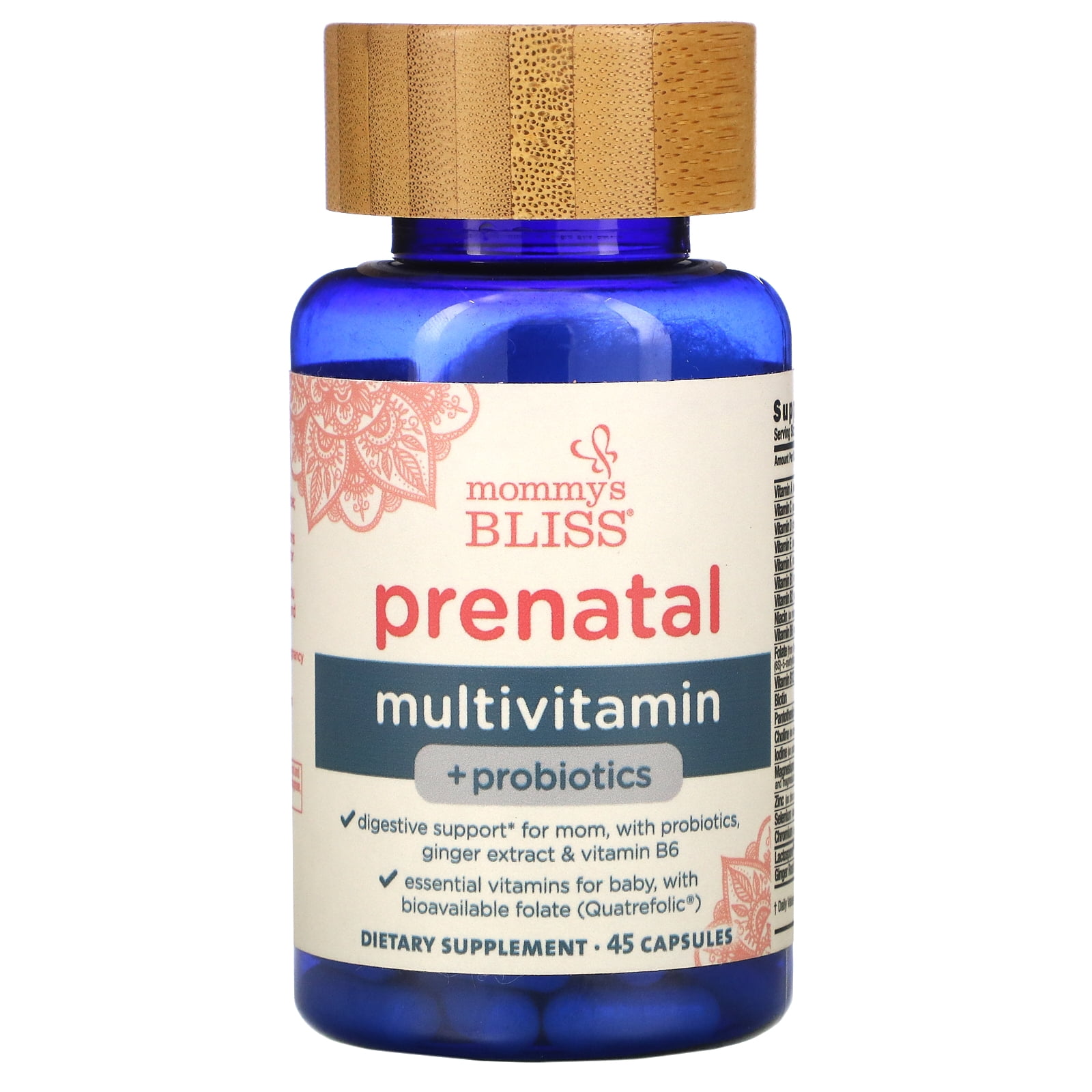 Mommy's Bliss Prenatal Multivitamin + Probiotics, 45 Capsules Walmart