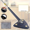 thumbnail image 4 of 1Set, Triangle 360° Rotating Cleaning Mop with Long Handle - Hands-Free Wash, Dual-Use for Wet And Dry Floors, Walls, Ceilings, Glass - Stainless Steel/P,Triangle mop set with long handle + mop cloth, 4 of 10