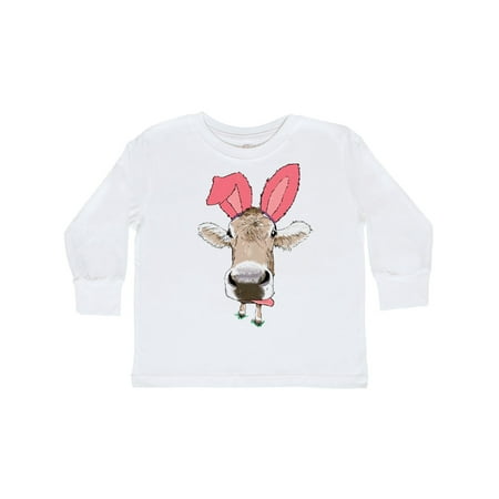 

Inktastic Funny Easter Cow in Pink Ears Gift Toddler Boy or Toddler Girl Long Sleeve T-Shirt