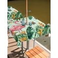 thumbnail image 2 of Outdoor Tablecloth with Umbrella Hole for Patio/Picnic/Party/Camping, Pink Flamingo Waterproof Table Cloth Square Cover Washable, Summer Tropical Palm Leaves Green Plaid (60"x 60"), 2 of 9