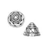 Lead-Free Pewter Bead Caps & Cones, Basketweave Design 15mm, 2 Pieces, Antiqued Silver