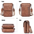 thumbnail image 4 of Spencer Small Crossbody Bags for Women, PU Leather Cell Phone Crossbody Wallet Purses with RFID Card Slots, Double Compartment, Brown, 4 of 10