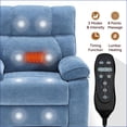 thumbnail image 2 of Recliners Oversized Power Lift Chair with Dual Motor, Massage & Heat, Hidden Cup Holders, 350lbs Capacity | Navy Blue | Chenille, 2 of 22