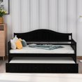 thumbnail image 2 of Wood Daybed with a Trundle, Trundle Daybed Twin Size Standard Twin Bed Frame No Box Spring Required, 2 of 7