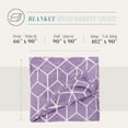 thumbnail image 3 of Elegant Comfort Luxury Velvety Feel Blanket, All-Season Lightweight Blanket, Ultra Plush, Soft, Flannel Fleece for Couch, Sofa, Bed, Travel, Cube Design, Twin/Twin XL, Lilac, 3 of 5