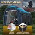 thumbnail image 4 of CozyHome 10' x 15' Domed Carport with 4 Cloth Bags, Portable Garage with 2 Roll-up Doors, All-Weather Storage Shelter Shed for Cars, Truck or Garden Tools, 4 of 8