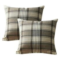 LAMIRO Plaid Throw Pillow Outdoor Indoor Throw Pillow Farmhouse Square Pillow,Home Decor,18 x 18"es