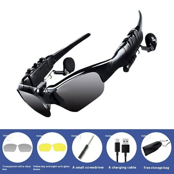 Smart glasses waterproof male and female earphones, multifunctional wireless listening, calling, navigation, driving, sunglasses