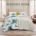 thumbnail image 4 of Regency Heights Twin/Twin XL Comforter Sets, 3-Piece Floral Bedding Sets for All Season, Sage Green Stripped Comforter Set with Dec Pillow, 4 of 9