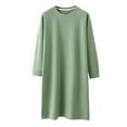 thumbnail image 2 of Censtreet Fleece Nightgowns for Women Long Sleeve, Womens Nightgowns Long Sleeve Loose Mid Calf Nightgown, 2 of 7