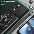 thumbnail image 2 of for Xiaomi Redmi 12 4G Case with Slide Camera Cover for Men, Military Grade Drop Phone Cover Case with Rotate Ring Kickstand for Xiaomi Redmi 12 4G SJ Red, 2 of 9