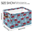 thumbnail image 4 of Yayeee Canvas Storage Basket with Handles for Shelves Fabric Bins Closet Organizer, Red Cartoon Truck Pattern, 4 of 8