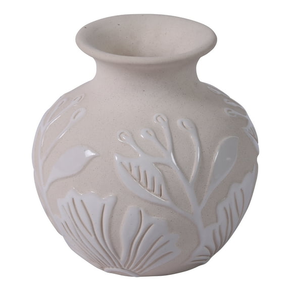 Elk Home Charlotte Mid Century Modern Vase in Cream Finish