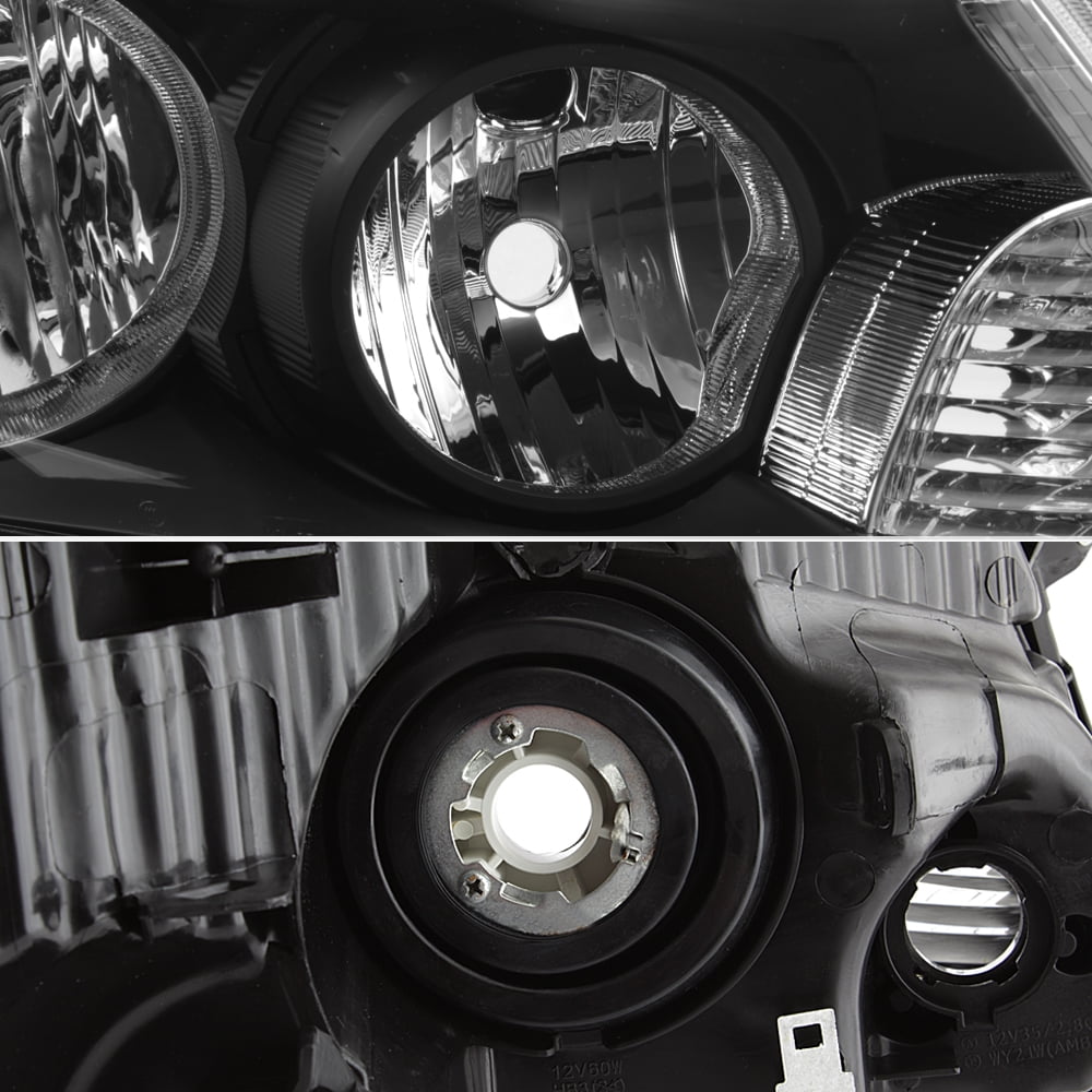 AKKON - For 2008 2009 2010 2011 2012 4-Door Sedan Honda Accord Black Bezel Driver & Passenger Side Headlights lamps
