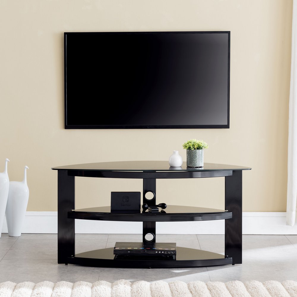 Galahad Contemporary Corner Gaming TV Stand Style, Black