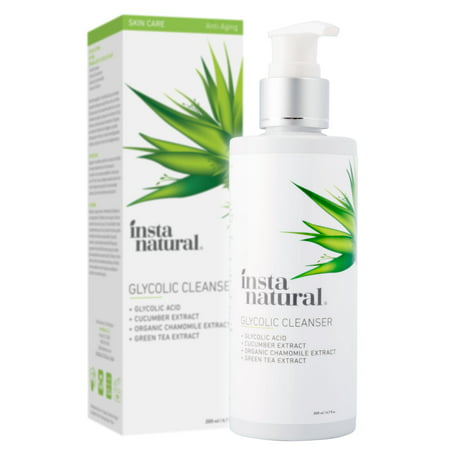 InstaNatural Glycolic Cleanser, Anti Aging Exfoliating Face Wash, 6.7 (Best Face Wash For Anti Aging And Acne)