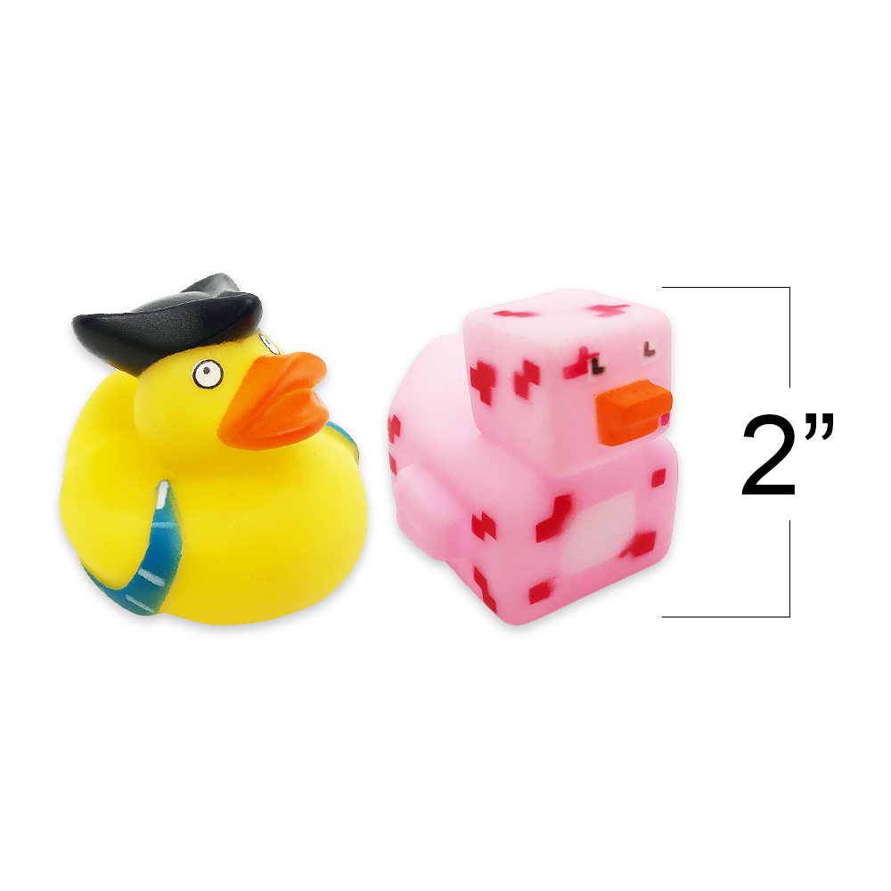 ArtCreativity Bulk Assortment Rubber Duckies Set - 50-pack Assorted Mini Pool, Bathtub, Lake Toys & Party Favors