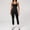 Black, variant on PISONIC 2 Piece Workout Sets for Women, Seamless Halter Tank Top and V Scrunch Butt Lifting High Waist Leggings Gym Set