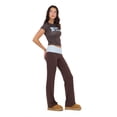 thumbnail image 3 of Forever 21 Women's Brown Y2K Foldover Flare Legging, Contrast Fold-Over Waist Design for Athleisure Everyday Wear, M, 3 of 6
