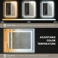 thumbnail image 5 of HOMCOM LED Bathroom Mirror, 32" x 24" Backlit/Front Lit LED Mirror, Anti-Fog, Memory, Infinite Color Temperature, Dimmable, Horizontal/Vertical, 5 of 10