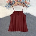thumbnail image 4 of Craaazy Casual Tank Tops for Women Spaghetti Strap Solid Color Waffle Knit Blouses with Button Detail for Summer Daily Work, 4 of 9