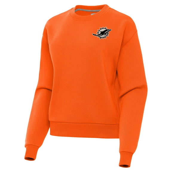 Women's  Antigua  Orange Miami Dolphins Victory Pullover Sweatshirt