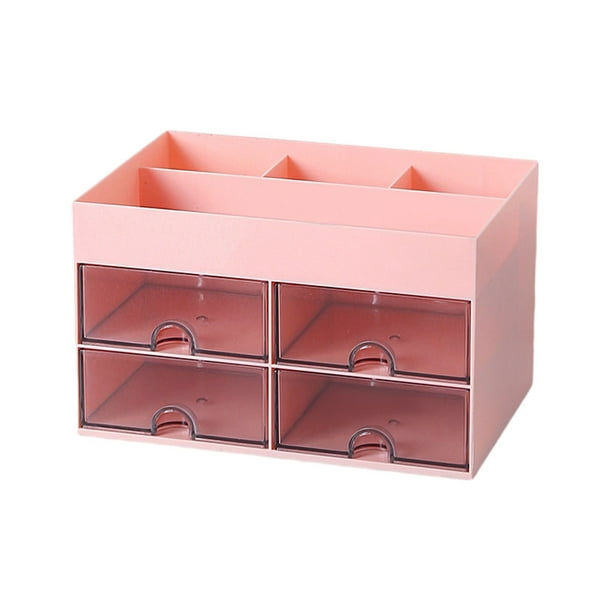 Yuarrent Organizador de cajones práctico de plástico para oficina - Organización eficiente Aplicación amplia Sin rebabas Almacenamiento y organización del hogar Rosado
