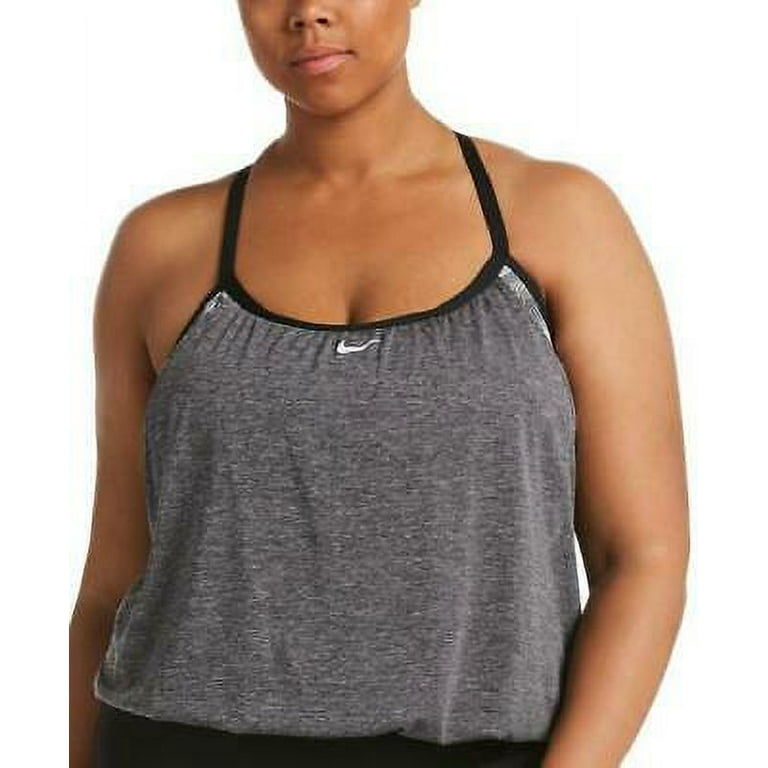 Women's nike textured stripe layered tankini top sales