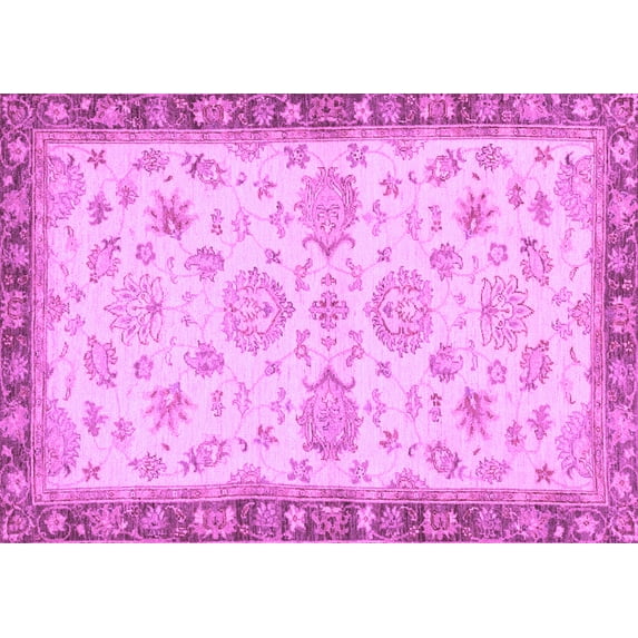 Ahgly Company Indoor Rectangle Oriental Purple Traditional Area Rugs, 8' x 10'