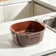 thumbnail image 5 of Double-Layer Plastic Colander, Large Capacity Food Strainer, Fruits Vegetables Washing Draining Basket, Detachable and Stackable Multi-Layer Strainer Bowl, Easy to Clean for Kitchen, 1Pc,Brown, 5 of 8