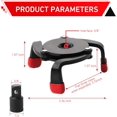 thumbnail image 2 of Universal Oil Filter Wrench, Steel Three-jaw Adjustable Removal Tool, Anti-slip & Rustproof One-way Change for 1/4 Hole 3/8" Socket Adapters (Black) -, 2 of 6