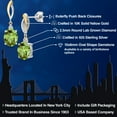 thumbnail image 2 of Gem Stone King 925 Silver and 10K Yellow Gold Green Peridot and White Lab Grown Diamond Earrings for Women | 5.73 Cttw | Gemstone August Birthstone | Oval 10X8MM, 2 of 6