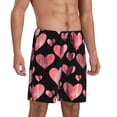 thumbnail image 2 of Kdxio Hearts Print Mens Sleep Shorts Bottoms Soft Comfy Pajama Wear Pants with Drawstring Pockets, 2 of 5