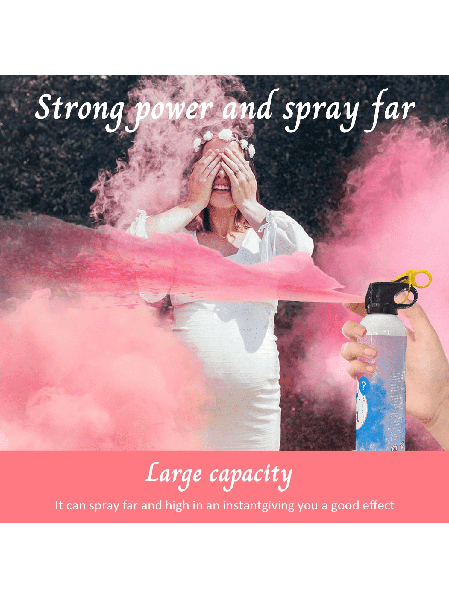 Microplushshop Baby Girl Gender Reveal Fire Extinguisher 2 packs 100% Biodegragable for Gender Reveal Party Decorations (Pink Girl)