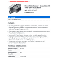 thumbnail image 2 of Blower Motor Resistor - Compatible with 1998 - 2001 Mazda B2500 1999 2000, 2 of 2