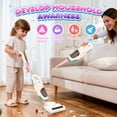 thumbnail image 4 of UQN Kids Vacuum Really Works, 2 In 1 Toddler Toy Cleaning Set , Kids Vacuum Cleaner Toy with Real Suction,Sound,2 Nozzles, Pretend Play Cleaning Toy Vacuum for Toddlers 1-3, Gift for Girls Ages 3-6., 4 of 7