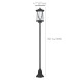 thumbnail image 2 of Black 50" Solar Post Light - Waterproof Outdoor LED Garden Lamp for Patio & Pathway - IP44, ABS & Polycarbonate Construction, 2 of 7