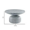 thumbnail image 5 of Lylie 30 Inch Coffee Table, Round Naturalistic Design, Gray Durable Cement, 5 of 5