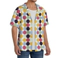 thumbnail image 4 of KLL Polka Dot Print Men's Shirt Short Sleeve Button Down Summer Cuba Beach Shirts- 3X-Large, 4 of 7