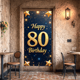 thumbnail image 6 of Golden 80th Birthday Celebration Backdrop Elegant 80th Birthday Banner Party Supplies Background Happy Birthday Decoration Celebration Photography Props, 6 of 7