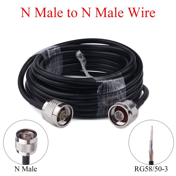 Cable Coaxial RG58/50-3 RF, 10M (32,8 pies), N/SMA/RP-SMA/UHF macho a N/SMA/RP-SMA hembra/macho, Cable de extensión para antena