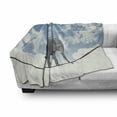 thumbnail image 2 of Animal Soft Flannel Fleece Throw Blanket, Classic Walking on Rope Heavy Large Balance Cloudy Skies, Cozy Plush for Indoor and Outdoor Use, 60" x 80", Blue Grey White, by Ambesonne, 2 of 5