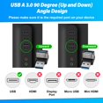 thumbnail image 2 of Adaptador USB 3.0 de 2 unidades Togconn en ángulo recto OTG 5 Gbps, 2 of 5