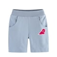 thumbnail image 2 of Esaierr Baby Kids Boys Girls Elastic Waist Shorts Solid Colour Cartoon Print Five Pants with Pockets Casual Summer Sweatpants for 1-9 Years, 2 of 9